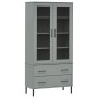 Librería patas de metal OSLO madera maciza gris 85x35x172,5cm de vidaXL, Librerías y estanterías - Ref: Foro24-350992, Precio...