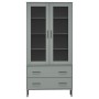 Librería patas de metal OSLO madera maciza gris 85x35x172,5cm de vidaXL, Librerías y estanterías - Ref: Foro24-350992, Precio...