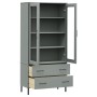 Librería patas de metal OSLO madera maciza gris 85x35x172,5cm de vidaXL, Librerías y estanterías - Ref: Foro24-350992, Precio...