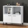 OSLO bookcase metal legs solid wood white 90x35x90.5 cm by vidaXL, Bookcases and shelves - Ref: Foro24-351017, Price: 100,03 ...