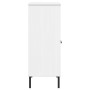 OSLO bookcase metal legs solid wood white 90x35x90.5 cm by vidaXL, Bookcases and shelves - Ref: Foro24-351017, Price: 100,03 ...