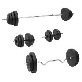 Juego de barras y mancuernas con discos 120 kg de vidaXL, Peso libre - Ref: Foro24-3145032, Precio: 331,81 €, Descuento: %