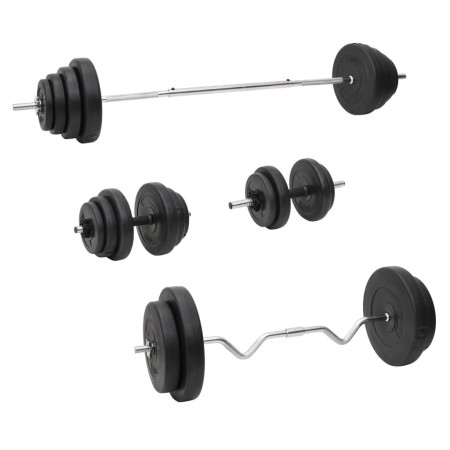 Set of bars and dumbbells with plates 120 kg by vidaXL, free weight - Ref: Foro24-3145032, Price: 331,81 €, Discount: %