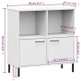 OSLO bookcase metal legs solid wood white 90x35x90.5 cm by vidaXL, Bookcases and shelves - Ref: Foro24-351017, Price: 100,03 ...