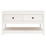 Mesa de centro de madera maciza de pino blanca 102x49x55 cm de vidaXL, Mesas de centro - Ref: Foro24-820922, Precio: 138,99 €...