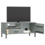 TV cabinet with metal legs OSLO solid gray pine wood by vidaXL, TV Furniture - Ref: Foro24-351022, Price: 65,52 €, Discount: %