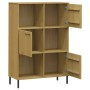 Librería patas de metal OSLO madera maciza marrón 90x35x128,5cm de vidaXL, Librerías y estanterías - Ref: Foro24-351012, Prec...