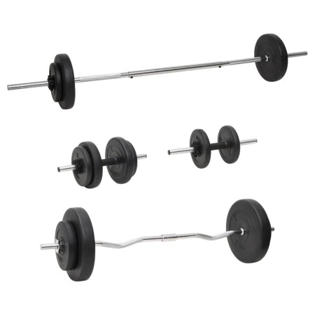 Juego de barras y mancuernas con discos 60 kg de vidaXL, Peso libre - Ref: Foro24-3145027, Precio: 168,12 €, Descuento: %