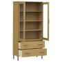 Librería patas de metal OSLO madera maciza marrón 85x35x172,5cm de vidaXL, Librerías y estanterías - Ref: Foro24-350991, Prec...