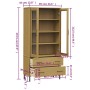 Librería patas de metal OSLO madera maciza marrón 85x35x172,5cm de vidaXL, Librerías y estanterías - Ref: Foro24-350991, Prec...