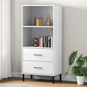 OSLO bookcase with 2 drawers solid wood white 60x35x128.5 cm by vidaXL, Bookcases and shelves - Ref: Foro24-351011, Price: 12...