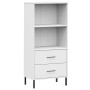 OSLO bookcase with 2 drawers solid wood white 60x35x128.5 cm by vidaXL, Bookcases and shelves - Ref: Foro24-351011, Price: 12...