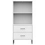 OSLO bookcase with 2 drawers solid wood white 60x35x128.5 cm by vidaXL, Bookcases and shelves - Ref: Foro24-351011, Price: 12...