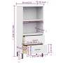 OSLO bookcase with 2 drawers solid wood white 60x35x128.5 cm by vidaXL, Bookcases and shelves - Ref: Foro24-351011, Price: 12...