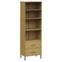 Bookcase with 2 drawers OSLO solid brown wood 60x35x180 cm by vidaXL, Bookcases and shelves - Ref: Foro24-351006, Price: 181,...