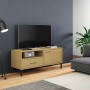 TV-Möbel mit Metallbeinen OSLO Massives Kiefernholz braun von vidaXL, TV-Möbel - Ref: Foro24-351021, Preis: 62,99 €, Rabatt: %