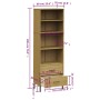 Bücherregal mit 2 Schubladen OSLO aus massivem braunem Holz 60x35x180 cm von vidaXL, Bücherregale und Regale - Ref: Foro24-35...