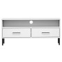 TV cabinet with metal legs OSLO solid white pine wood by vidaXL, TV Furniture - Ref: Foro24-351026, Price: 69,28 €, Discount: %