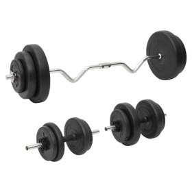 Juego de barras y mancuernas con discos 60 kg de vidaXL, Peso libre - Ref: Foro24-3145026, Precio: 156,70 €, Descuento: %