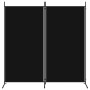 Biombo divisor de 2 paneles de tela negro 175x180 cm de vidaXL, Divisores de ambientes - Ref: Foro24-350261, Precio: 35,24 €,...