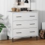 OSLO solid wood sideboard with 3 drawers in white, 77x40x79.5 cm by vidaXL, Drawers - Ref: Foro24-350981, Price: 136,81 €, Di...