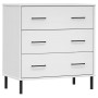 OSLO solid wood sideboard with 3 drawers in white, 77x40x79.5 cm by vidaXL, Drawers - Ref: Foro24-350981, Price: 136,81 €, Di...