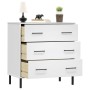 OSLO solid wood sideboard with 3 drawers in white, 77x40x79.5 cm by vidaXL, Drawers - Ref: Foro24-350981, Price: 136,81 €, Di...