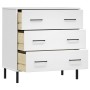 OSLO solid wood sideboard with 3 drawers in white, 77x40x79.5 cm by vidaXL, Drawers - Ref: Foro24-350981, Price: 136,81 €, Di...