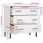 OSLO solid wood sideboard with 3 drawers in white, 77x40x79.5 cm by vidaXL, Drawers - Ref: Foro24-350981, Price: 136,81 €, Di...