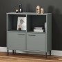 OSLO solid wood gray metal legs bookcase 90x35x90.5 cm by vidaXL, Bookcases and shelves - Ref: Foro24-351016, Price: 99,04 €,...