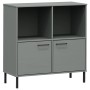 Librería patas de metal OSLO madera maciza gris 90x35x90,5 cm de vidaXL, Librerías y estanterías - Ref: Foro24-351016, Precio...