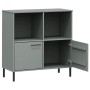 Librería patas de metal OSLO madera maciza gris 90x35x90,5 cm de vidaXL, Librerías y estanterías - Ref: Foro24-351016, Precio...