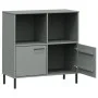 OSLO solid wood gray metal legs bookcase 90x35x90.5 cm by vidaXL, Bookcases and shelves - Ref: Foro24-351016, Price: 101,74 €...