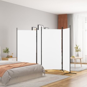 Biombo divisor de 4 paneles de tela blanco 346x180 cm de vidaXL, Divisores de ambientes - Ref: Foro24-350262, Precio: 53,40 €...