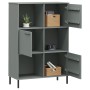 Librería patas de metal OSLO madera maciza gris 90x35x128,5cm de vidaXL, Librerías y estanterías - Ref: Foro24-351013, Precio...