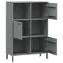 Librería patas de metal OSLO madera maciza gris 90x35x128,5cm de vidaXL, Librerías y estanterías - Ref: Foro24-351013, Precio...