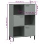 OSLO bookcase metal legs solid gray wood 90x35x128.5cm by vidaXL, Bookcases and shelves - Ref: Foro24-351013, Price: 138,18 €...