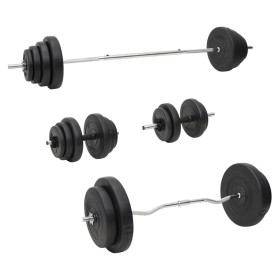 Juego de barras y mancuernas con discos 120 kg de vidaXL, Peso libre - Ref: Foro24-3145031, Precio: 330,86 €, Descuento: %