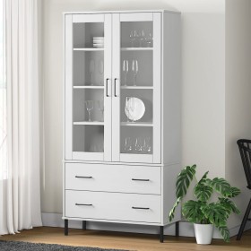 OSLO bookcase metal legs solid wood white 85x35x172.5cm by vidaXL, Bookcases and shelves - Ref: Foro24-350993, Price: 328,99 ...