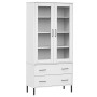 OSLO bookcase metal legs solid wood white 85x35x172.5cm by vidaXL, Bookcases and shelves - Ref: Foro24-350993, Price: 311,15 ...