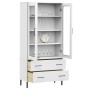 OSLO bookcase metal legs solid wood white 85x35x172.5cm by vidaXL, Bookcases and shelves - Ref: Foro24-350993, Price: 311,15 ...