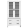 OSLO bookcase metal legs solid wood white 85x35x172.5cm by vidaXL, Bookcases and shelves - Ref: Foro24-350993, Price: 311,15 ...