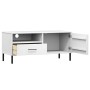 TV stand with metal legs OSLO solid white pine wood by vidaXL, TV Furniture - Ref: Foro24-351023, Price: 65,69 €, Discount: %