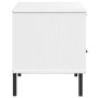 TV stand with metal legs OSLO solid white pine wood by vidaXL, TV Furniture - Ref: Foro24-351023, Price: 65,69 €, Discount: %