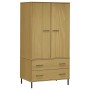 OSLO solid wood brown wardrobe with metal legs 90x55x172.5 cm by vidaXL, Wardrobes - Ref: Foro24-350988, Price: 292,70 €, Dis...