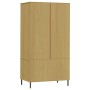 OSLO Massivholz Metall Beinschrank braun 90x55x172,5 cm von vidaXL, Kleiderschränke - Ref: Foro24-350988, Preis: 282,57 €, Ra...