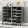 Shoe rack metal legs OSLO solid wood gray 95x35x86 cm by vidaXL, Shoe racks and shoe organizers - Ref: Foro24-350998, Price: ...