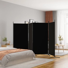 Divider screen with 4 black fabric panels 346x180 cm by vidaXL, Room dividers - Ref: Foro24-350265, Price: 56,07 €, Discount: %