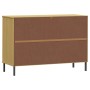 Shoe rack metal legs OSLO solid wood brown 113x40x77 cm by vidaXL, Sideboards - Ref: Foro24-351018, Price: 102,92 €, Discount: %