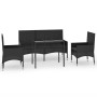 Garden set with cushions 4 pieces black synthetic rattan by vidaXL, Garden sets - Ref: Foro24-319506, Price: 197,71 €, Discou...